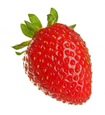 Beyaz arka planda olgun çilek