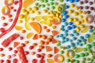 Lezzetli çok renkli şekerler