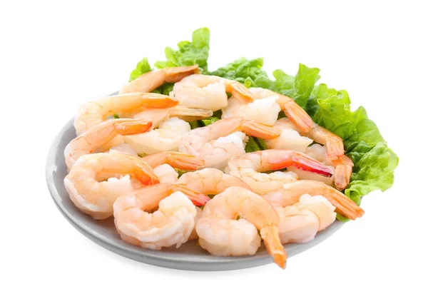 Plate with delicious shrimps — Stock Photo, Image