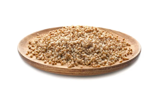 Plate with cooked buckwheat — Stock Photo, Image