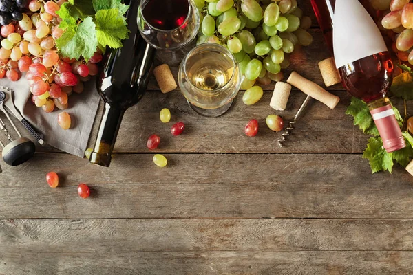 Složení s vínem a hrozny — Stock fotografie