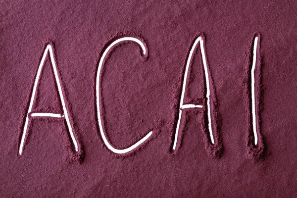 Word ACAI written on powder — Stock Photo, Image