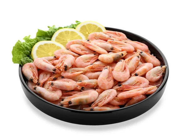 Plate with delicious shrimps — Stock Photo, Image