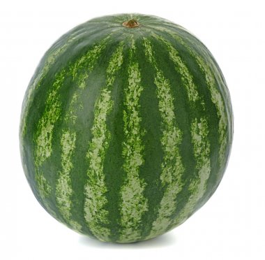 Beyaz arkaplanda olgun karpuz