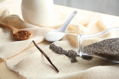 Chia tohum puding için malzemeler