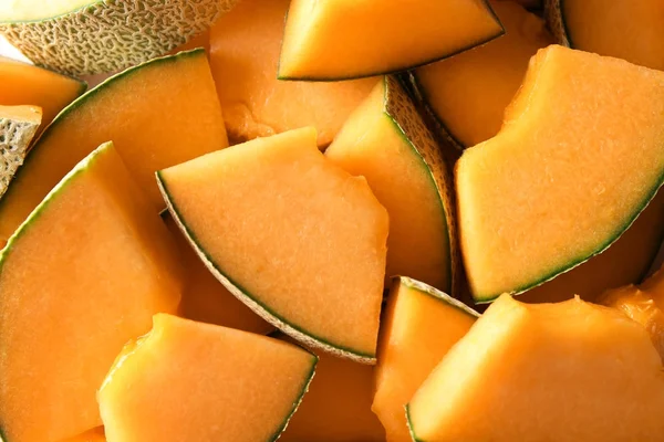 Dojrzały melon w plasterkach — Zdjęcie stockowe