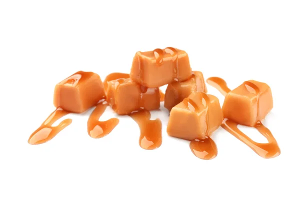 Sladké bonbony s karamelovou omáčkou — Stock fotografie