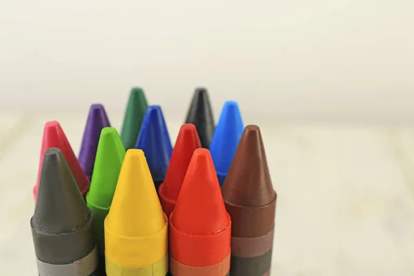 Colorful crayons on light background — Stock Photo, Image