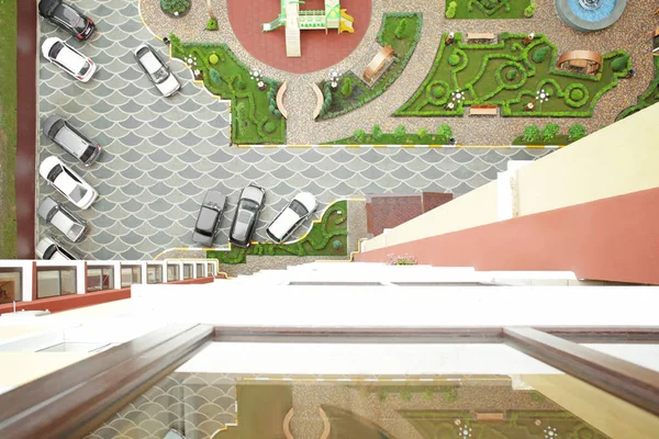 Şehir avluda güzel görünümü