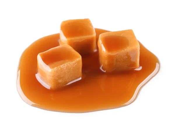 Dulces dulces con salsa de caramelo —  Fotos de Stock