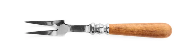 Vidlička s dřevěnou rukojetí — Stock fotografie