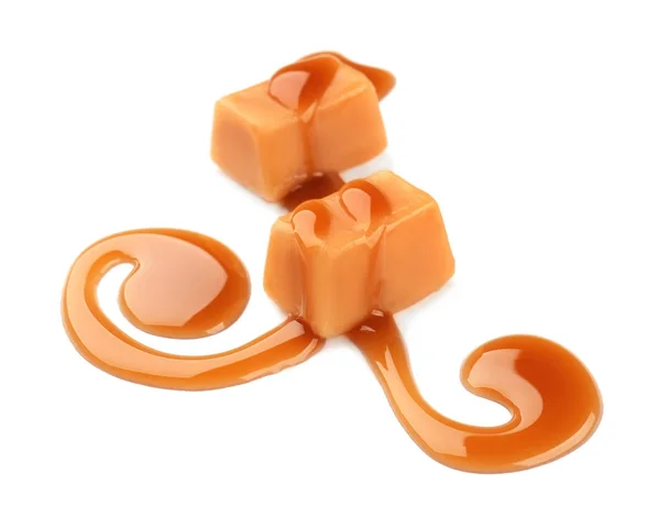 Сладкие конфеты с карамельным соусом — стоковое фото
