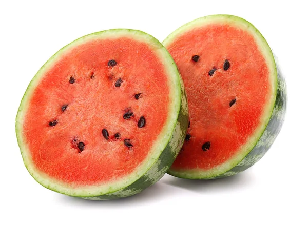 Halves of ripe watermelon on white background — Stock Photo, Image