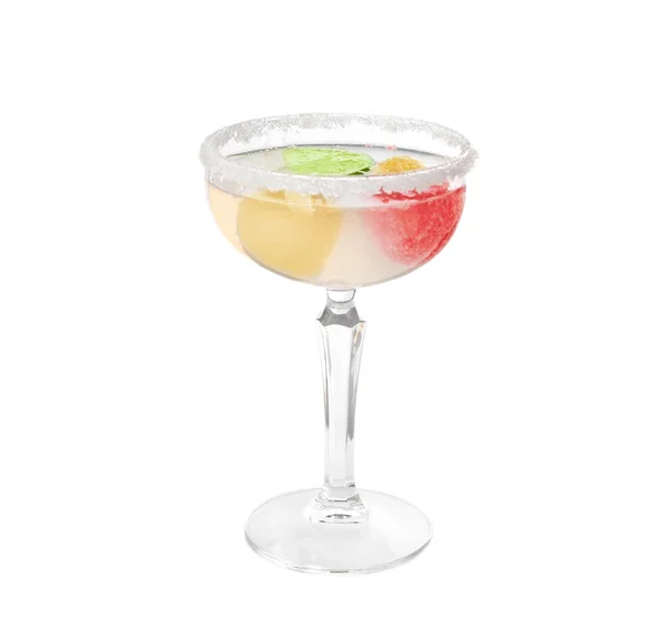 Cocktail glass with melon ball drink — Stock Photo, Image
