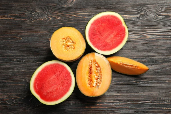 Meloni freschi maturi e anguria — Foto Stock