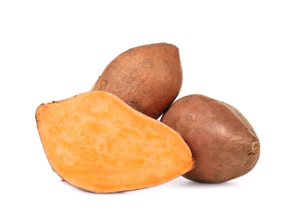 Sweet potatoes, isolated on white — Stock Photo, Image