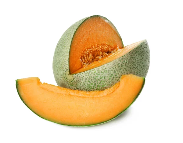 Mogen melon på vit bakgrund — Stockfoto