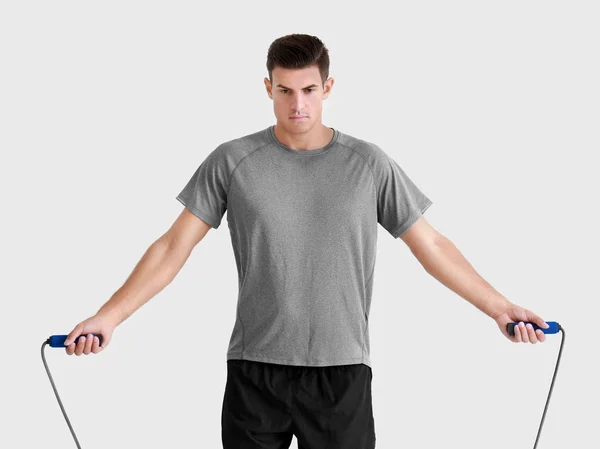 Young man with jumping rope — Stock Photo, Image