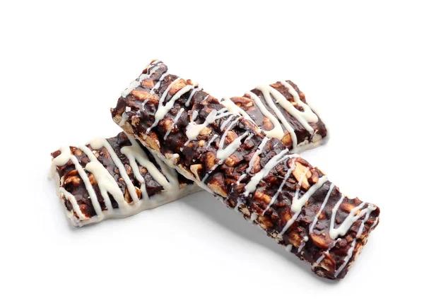 Healthy cereal bars with chocolate — Stock Photo, Image