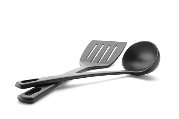 Ladle and spatula, isolated on white — Stock Photo, Image