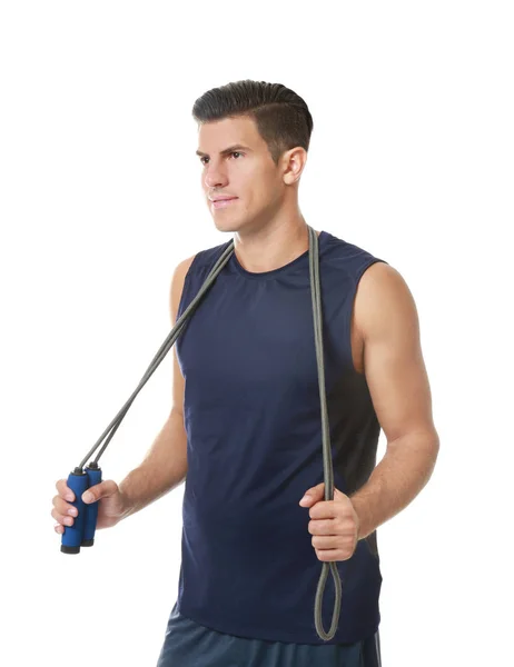 Young man with jumping rope — Stock Photo, Image