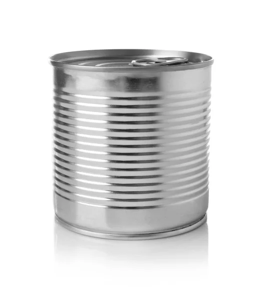 Tin can, isolated on white — Stock Photo, Image
