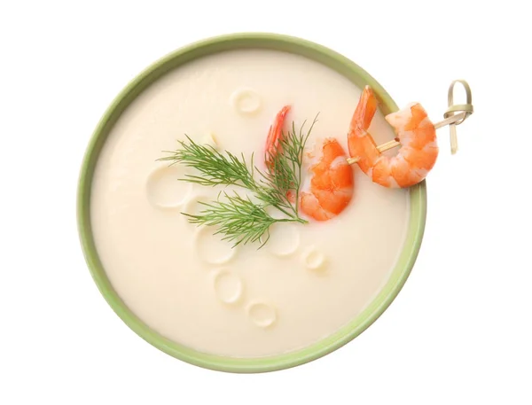 Kase karides ile lezzetli krem çorbası — Stok fotoğraf
