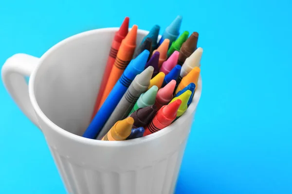 Cup with colorful pencils — Stock Photo, Image