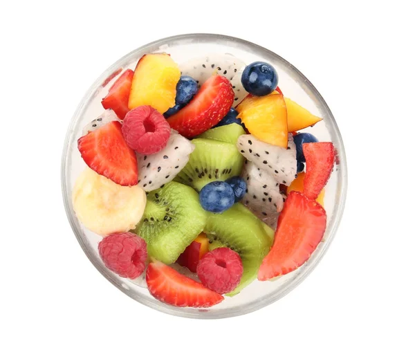 Tigela com deliciosa salada de frutas — Fotografia de Stock