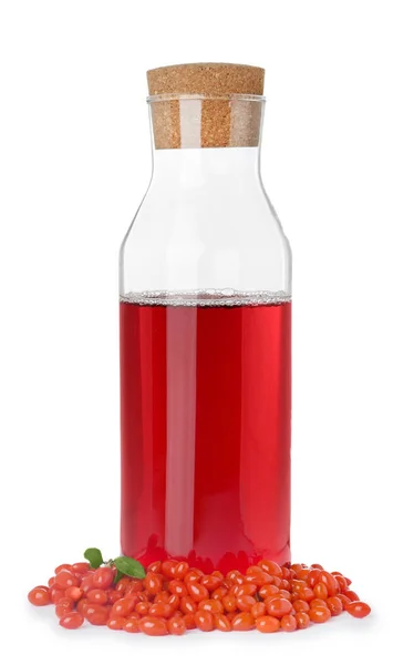 Bottle with goji juice — Stock Photo, Image