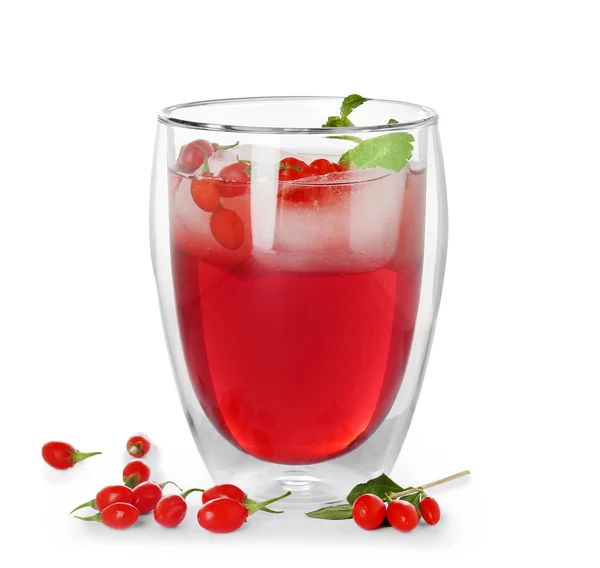 Glass with goji juice — Stock Photo, Image