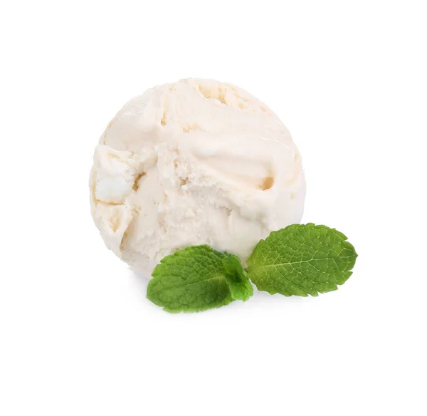 Colher de sorvete com cobertura de caramelo — Fotografia de Stock