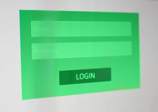 Login and password on screen — Stock Photo, Image