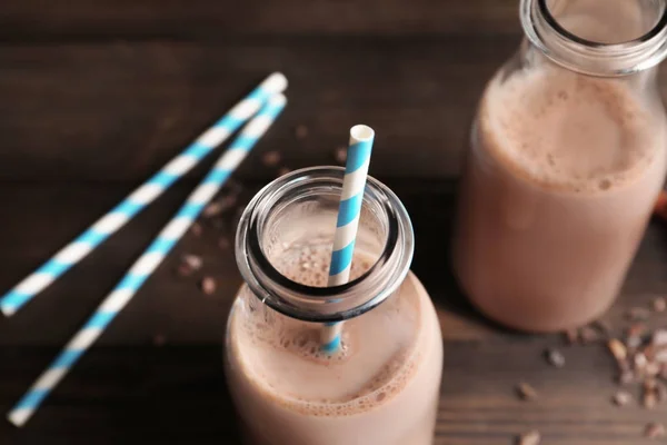 Botella con delicioso cacao — Foto de Stock