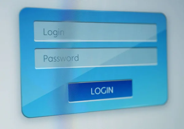 Вход и пароль на экране — стоковое фото