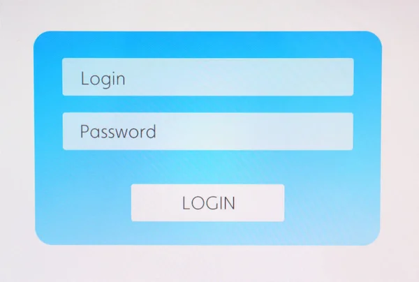 Login och lösenord på skärmen — Stockfoto