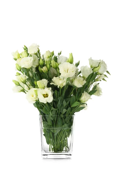 Eustoma çiçekli vazo — Stok fotoğraf