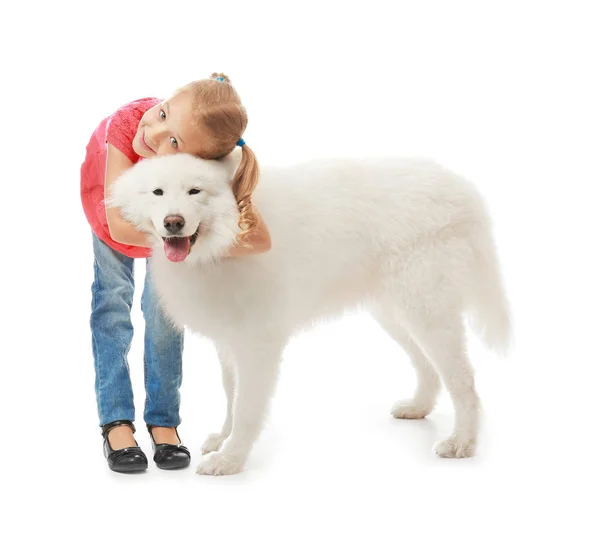 Menina com cão — Fotografia de Stock