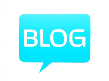 İletişim bulut beyaz arka plan üzerinde kelime Blog ile