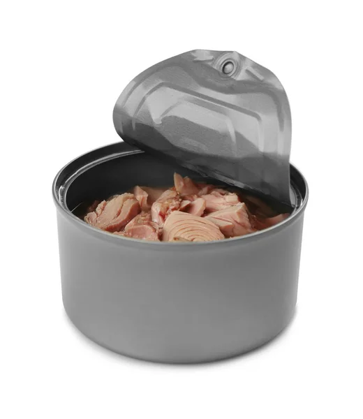 Open tin can with fish — Stock Photo, Image