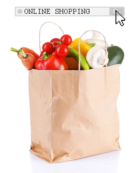 Бумажный пакет с едой — стоковое фото