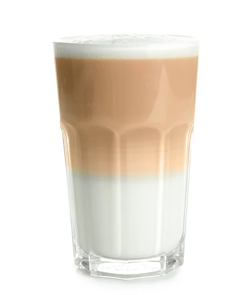 Glass with latte macchiato — Stock Photo, Image