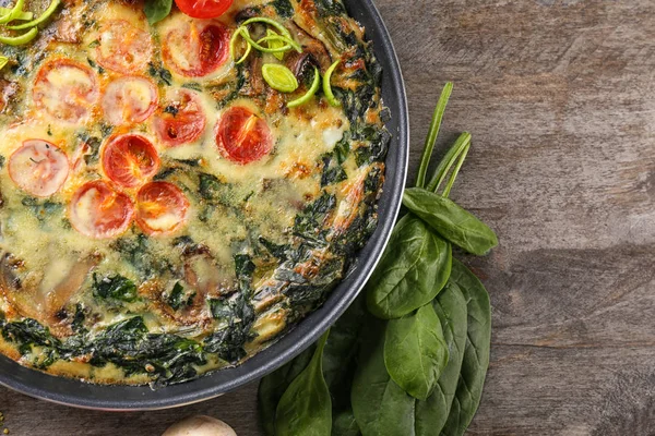 Deliciosa frittata de espinacas — Foto de Stock