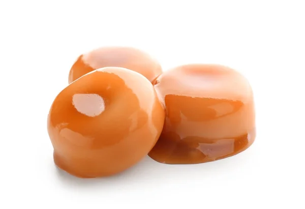 Sweet candies with caramel topping — Stock Photo, Image