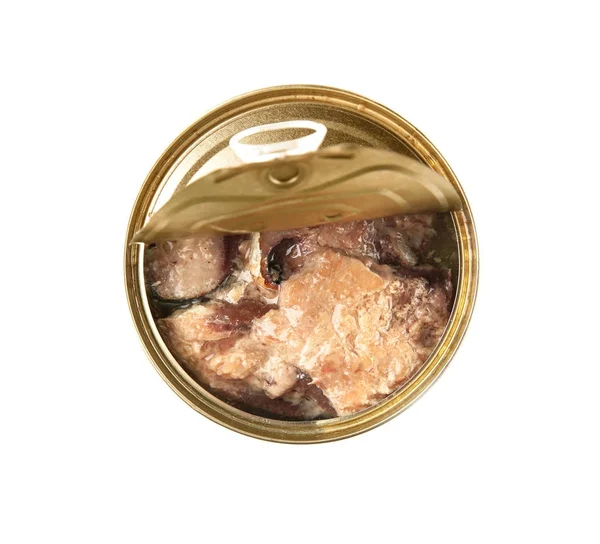Buka kaleng kaleng dengan ikan — Stok Foto