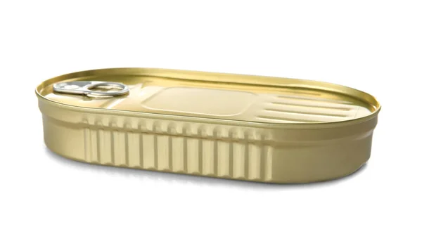 Tin container on white — Stock Photo, Image