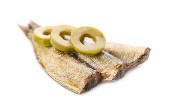 Konserwy rybne z oliwkami — Zdjęcie stockowe