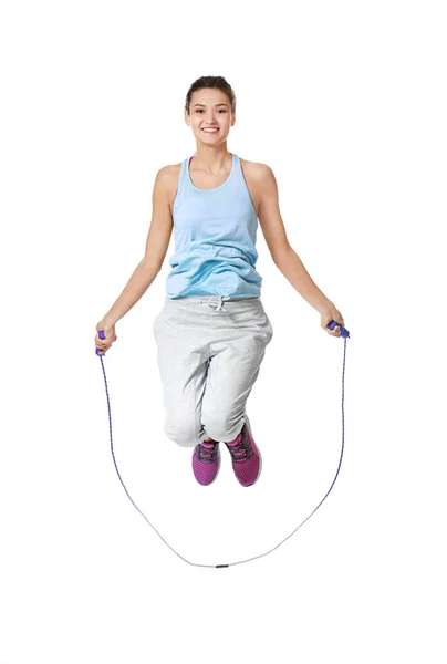 Young woman with jumping rope — Stock Photo, Image