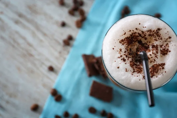 Glass with latte macchiato — Stock Photo, Image