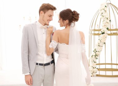 düğün gününde güzel Çift